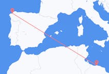 利比亚出发地 的黎波里飞往利比亚飞往 拉科鲁尼亚的航班
