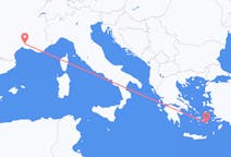 Fly fra Astypalaia til Nîmes