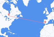 Flyreiser fra Timmins, Canada til Sevilla, Spania