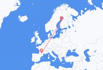 Vluchten van Kokkola, Finland naar Toulouse, Frankrijk