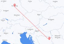 Flyg från Nürnberg, Tyskland till Tuzla, Bosnien och Hercegovina