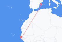 出发地 塞内加尔出发地 帽子溜冰目的地 西班牙伊维萨岛的航班