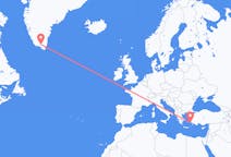 Flights from Leros, Greece to Narsarsuaq, Greenland