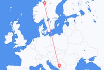 Flyreiser fra Podgorica, Montenegro til Røros, Norge