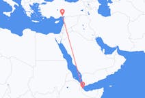 Flüge von Balbala, Dschibuti nach Adana, die Türkei