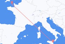 Voli da Porto San Pietro, Guernsey a Catania, Italia