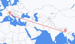 Flyrejser fra Mandalay, Myanmar (Burma) til Reggio Emilia, Italien