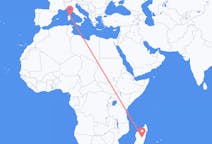 Flyg från Antananarivo, Madagaskar till Olbia, Italien