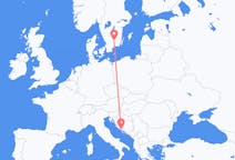 Flyrejser fra Dele, Kroatien til Växjö, Sverige