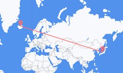 Vluchten van Komatsu, Japan naar Akureyri, IJsland