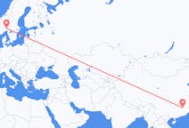 Flyreiser fra Ji an, Kina til Oslo, Norge