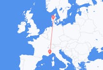 Flights from Billund, Denmark to Nice, France