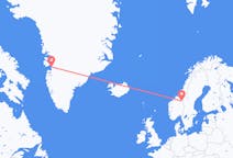出发地 格陵兰出发地 伊卢利萨特目的地 挪威Roros的航班