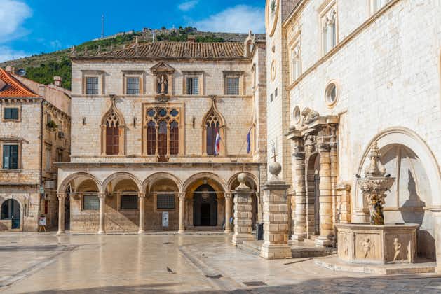 Photo of the Sponza palace in Dubrovnik, Croatia.