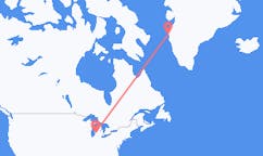 Voli da Grand Rapids, Stati Uniti a Sisimiut, Groenlandia