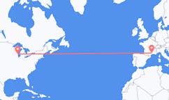 Flyreiser fra Milwaukee, USA til Montpellier, Frankrike