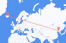 Flyg från Shenyang, Kina till Akureyri, Island