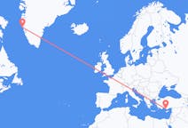 Flyreiser fra Maniitsoq, Grønland til Gazipaşa, Tyrkia
