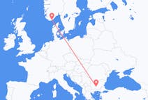 Loty z Płowdiw, Bułgaria z Kristiansand, Norwegia