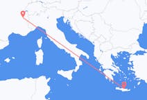 出发地 法国从尚贝里目的地 希腊伊拉克利翁的航班