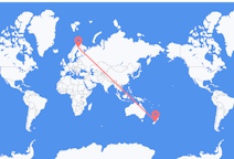 Flyreiser fra Christchurch, New Zealand til Kittilä, Finland