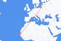 Flug frá Dakar, Senegal til Szczytno, Póllandi