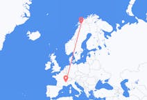 Loty z Grenoble, Francja do Narwiku, Norwegia