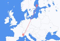 Flyrejser fra Mariehamn, Åland til Nice, Frankrig
