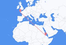Flyrejser fra Asmara, Eritrea til Quimper, Frankrig