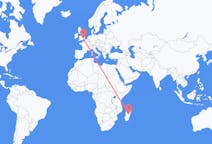 Flyreiser fra Antananarivo, Madagaskar til London, England