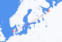 Flyg från Arkhangelsk till Esbjerg