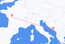 Flyg från Poitiers, Frankrike till Dubrovnik, Kroatien