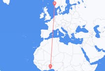 Flyrejser fra Lomé, Togo til Stavanger, Norge