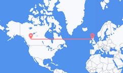 Flyg från Dawson Creek, Kanada till Glasgow, Skottland