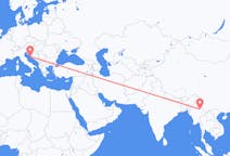 Flyg från Lashio, Myanmar (Burma) till Zadar, Kroatien