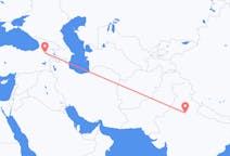 Flyreiser fra New Delhi, India til Kars, Tyrkia