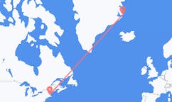 来自美国出发地 波士顿目的地 格陵兰斯科斯比鬆的航班