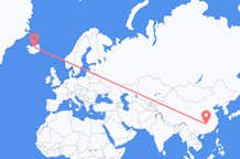 Vluchten van Changsha, China naar Akureyri, IJsland