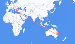 Vluchten van Stad Newcastle, Australië naar Karpathos, Griekenland