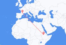 Flyg från Bahir Dar, Etiopien till Toulouse, Frankrike