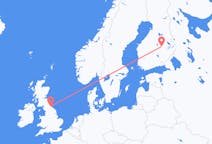 Fly fra Kuopio til Durham, England