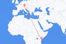 Flyrejser fra Malindi, Kenya til Innsbruck, Østrig