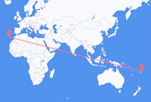 Vluchten van Labasa, Fiji naar Funchal, Portugal