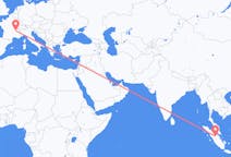 Flüge von Pekanbaru, Indonesien nach Lyon, Frankreich