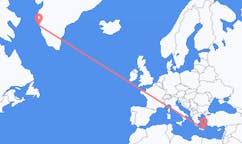 그린란드 마니초크에서 출발해 그리스 시티아에게(으)로 가는 항공편