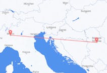 Flyg från Milano, Italien till Belgrad, Serbien