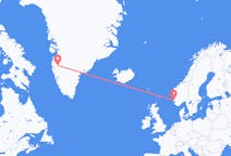 Flyg från Kangerlussuaq, Grönland till Haugesund, Norge