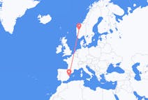Vluchten van Sogndal naar Valencia