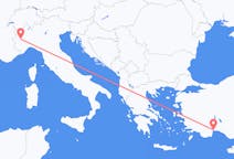 Vluchten van Turijn naar Antalya