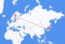 Vluchten van Tokio, Japan naar Umeå, Zweden